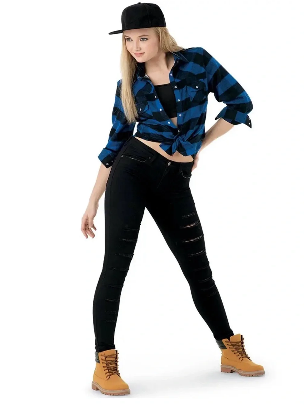 Balera 3Pc Hip Hop Dance Costume Faux Leather Jacket Sequin Top Jeans MC